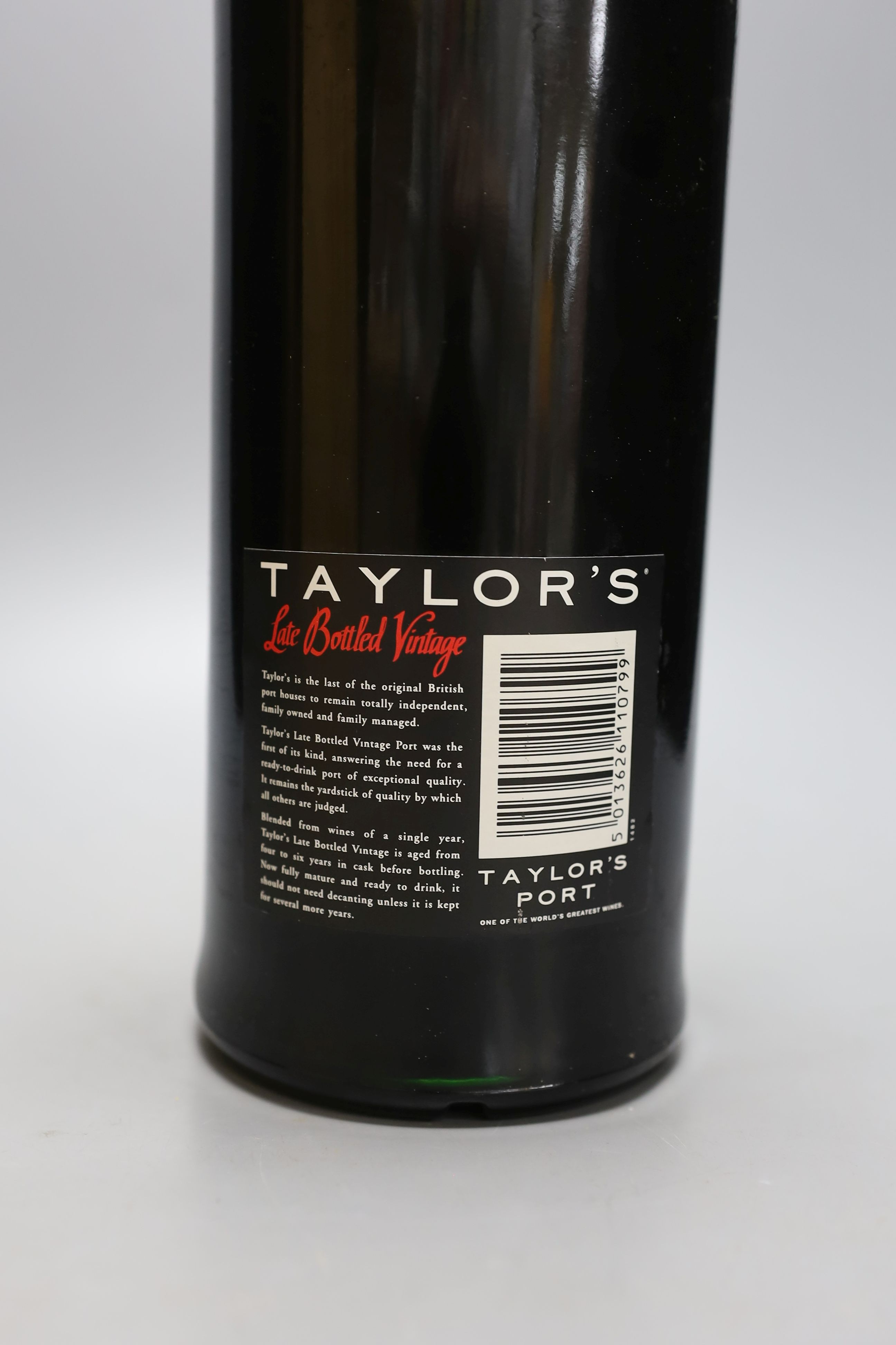 A boxed magnum of Taylor's 1989 late bottled vintage port.